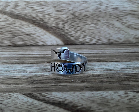 Howdy longhorn ring