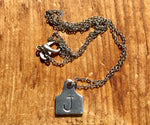 Initial Ear Tag Necklace
