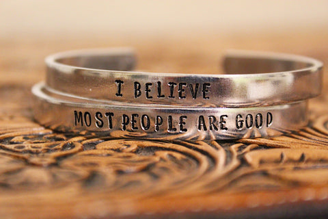 I Believe Most People are Good set of two bracelets